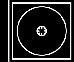 Music Disc Case With White Outlines Silhouette Cutting Svg Files, Free Vectors File